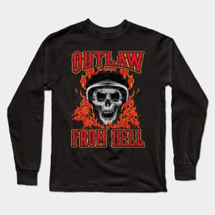 Outlaw Skull Biker Skeleton Long Sleeve T-Shirt